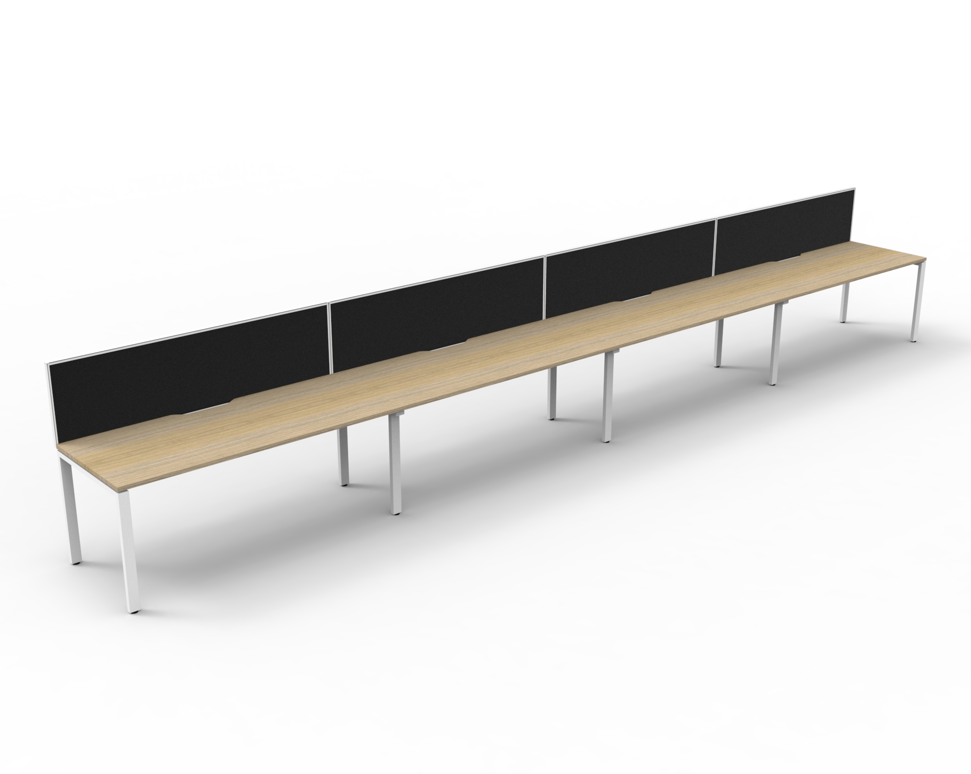 Profile 4 Person Single Sided Workstation - with Screen